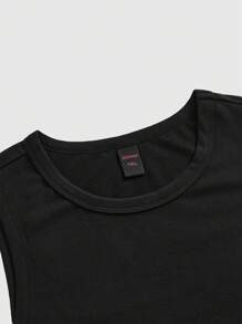 ROMWE Fairycore 大码神秘嬉皮风无袖褶皱星空印花沙滩上衣，夏季外出穿着 - 黑色 - 查看 4