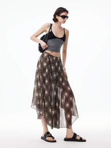 LYSMO Women's Sheer Chiffon Various Midi Skirts - Spring/Summer 2025 New Arrival