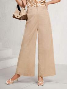 Miaspire Damen Einfarbige, weitgeschnittene, locker sitzende Lässig Hosen mit Taschen, vielseitig & elegant für den Sommer