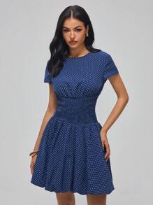 Roylia Women's Fashion Elegant Waist Cinching Mini Dress - Multicolor - View 1