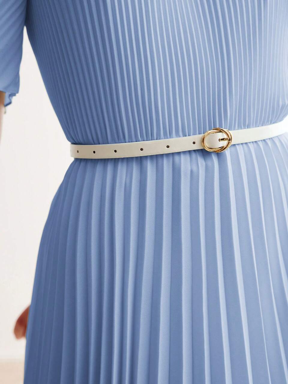 PLEATED FLOWY DRESS
