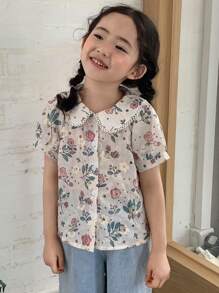 Dazy Kids 年轻女孩时尚夏季短袖衬衫 - 白色 - 查看 3