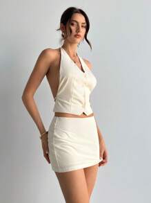 Aloruh Women Two Pieces Outfits For Daily Wear - Yellow - View 3