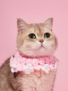 PETSIN طوق محبوب من الصوف مزين بإكليل زهور وردي قطعة واحدة للقطط والكلاب، اكسسوار للحيوانات الأليفة، لوازم أليفة عبر الحدود للجملة - متعدد الألوان - مشاهدة 2