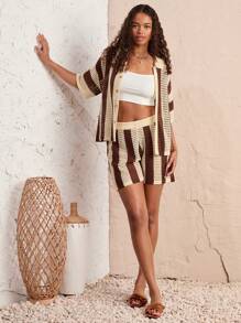 Manfinity VCAY 2pcs/Set Flip Design Long Loose Fit Casual Shirt, Men - Multicolor - View 5