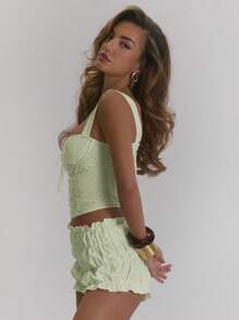 MUSERA 束身胸衣式棉质镂空刺绣吊带上衣，可爱夏日少女粉嫩色系，适合假日、节日、伊比沙岛、夜店等场合，秋季必备。