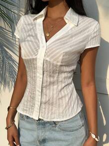 Flirla Camicia Estiva Donna Taglie Forti, Modello Con Drago
