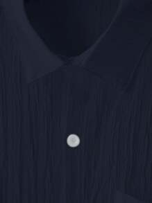 Manfinity RSRT Men's Casual Shirt And Shorts Set Vacation Outfit For Men Vacation Outfits For Men Men Summer Outfits Men Vacation Outfits Men Vacation Outfit - Navy Blue - View 5