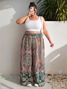 SHEIN CURVE+ Plus Size Loose Casual Pants, Suitable For Summer