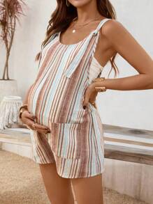 SHEIN BOHO Maternity Jumpsuit, Summer Vacation Clothes Maternity Dungarees