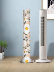 1 pièce Housse anti-poussière pour ventilateur tour, housse élastique pour ventilateur tour sur pied, protection anti-poussière pour ventilateur vertical, housse décorative à motif marguerite romantique pour ventilateur sur pied pour école, bureau, maison, voyage, sac, organisateur, stockage