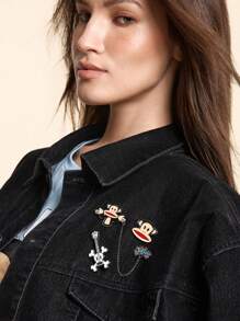 Paul Frank X SHEIN 3pcs/Set Zinc Alloy Funny & Cute Letter Style Decorative Brooch Pins - Multicolor - View 6