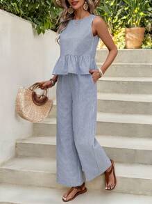 EMERY ROSE 女士日常两件套服装 - 藍色 - 查看 3