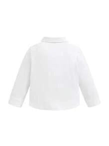 3 件套男婴/女婴绅士装 - 白色长袖衬衫、T 恤、背心和裤子套装，优雅春夏季西装，适合生日派对、洗礼、1 岁生日、正式活动、婚礼嘉宾、花童