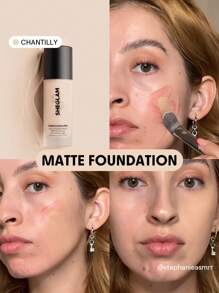 SHEGLAM Complexion Pro 持久透氣霧麵粉底液-Chantilly 霧面防汗粉底液控油全面遮瑕無孔遮瑕防水無瑕不褪色輕薄液體粉底液 品牌 美容 化妝 化妝品 適合女性與女孩 完美搭配冬季 Y2K 時尚 流行 生日禮物 假期 派對準備就緒 最佳顏色 - Chantilly - 查看 2
