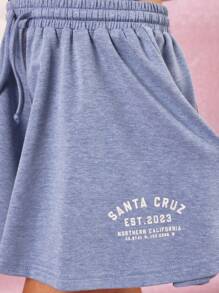 SUMWON Bộ đồ Santa Cruz cho kỳ nghỉ hè, áo crop top, chân váy tròn, phối đồ hai mảnh, trang phục thường ngày năng động, bộ đồ đi biển cuối tuần - Màu xanh lam - Xem 8