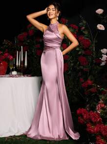 Coutiva 女士优雅晚会礼服，夏季时尚 - 粉色 - 查看 2