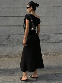 DAZY Asymmetrical Hem Midi Dress For Women