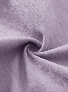 SHEIN Leap Crew Tween Girls Chiffon Ruffled V-Neck Blouse With Bowknot & Wide Leg Pants 2Pcs Casual Set, Countryside Style For Spring Outing, Garden Afternoon Tea - Mauve Purple - View 11