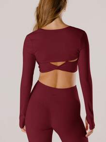 Aralina Leisurewear Crop Active Shrug With Thumb Detail And Bag