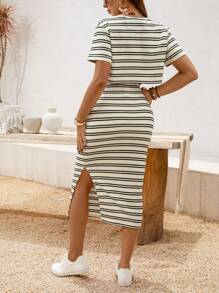 Boho Mama Maternity Two Pieces Suits Boho/Bohemia Summer Clothes Vacation Outfits Summer - Black and White - View 2