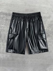 Manfinity EMRG Shorts casuales con bolsillos cargo y cordón en la cintura de Manfinity Streetrush para hombres, shorts de estilo urbano y hip-hop, regalos para novio