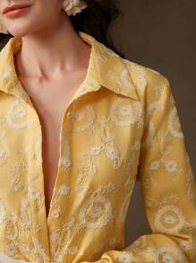 Anewsta 女式重工刺绣复古风格百搭衬衫，适合春夏流浪汉、海滩