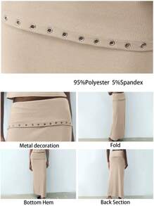 Maija Spring And Summer New Urban Modern Blue Knitted Perforated Decorative Women's Skirt For Daily Casual Sexy Elegant Commuting Suitable For Holiday Festival Parties Christmas New Year Valentine's Day Old Money Style Festival 90s Bohemian