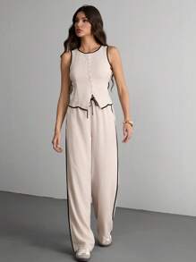 SHEIN Tall Conjuntos de dos piezas para mujer para uso diario - Albaricoque - Ver 7