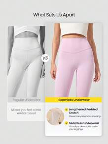 GLOWMODE 2条装 告别尴尬 轻盈透气 弹力无缝 高腰 带海绵垫 三角内裤 日常休闲装 - 杏色 - 查看 2