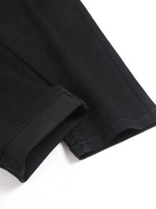 Manfinity Homme Men's Rhinestone Decor Zipper Pocket Skinny Fit Jeans Men Rhinestone Jeans Urban Hang Out Street Workout