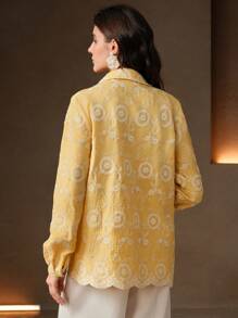 Anewsta 女式重工刺绣复古风格百搭衬衫，适合春夏流浪汉、海滩