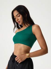 Hanevo Women Minimalist Fashion Suitable For Summer Spaghetti Strap Tube Top Sportwear For Daily Wear - Dark Green - View 1