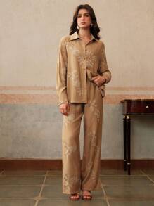 Anewsta Women Two Pieces Outfits For Daily Wear - Champagne - View 4