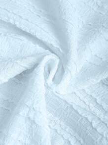 Sweetra Women's Solid Color Frill Trim Round Neck Pleated Camisole White Home - Baby Blue - View 6