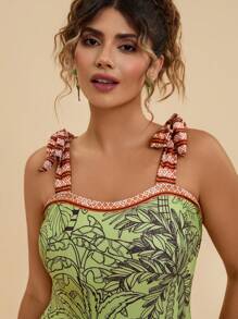 Travachic 加大码全身印花撞色系带连体泳衣 泳池派对装 收腹泳衣 拉丁美洲风格泳衣 美国独立日服装 海岛度假服装 女士蜜月服装 女士夏季沙滩装 女士度假服装 西部服饰 女士乡村音乐会服装 波西米亚风女装 狂欢服装 节日毕业服装 乡村节日服装 热带风情