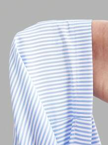 SHEIN EZwear 2 Stücke/Set sommerliche neue gewascheneBaumwoll-Streifen-Loose Hosen