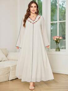 Al Najma Vestido de encaje y gasa en talla grande para mujer