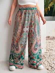 SHEIN CURVE+ Plus Size Loose Casual Pants, Suitable For Summer