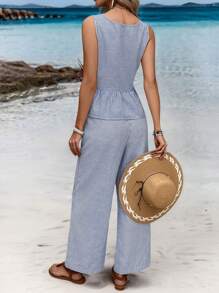 EMERY ROSE 女士日常两件套服装 - 藍色 - 查看 2