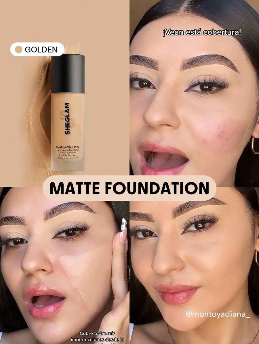 SHEGLAM Complexion Pro 持久透氣霧麵粉底液-金色霧面防汗粉底液控油全遮瑕無孔遮瑕防水無瑕不褪色輕盈液體粉底液 品牌 美容 化妝 化妝品 適合女性與女孩 完美搭配夏季春季 Y2K 時尚 流行 生日 母親節禮物 假期 派對準備就緒 最佳顏色 - Golden - 查看 1