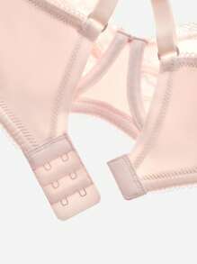 LUVLETTE Woman Full Coverage Lingerie Lounge Curve Support & Breathable Underwire Sexy Unlined Minimizer Lace Elegance Bra Bridal Intimates - Baby Pink - View 12