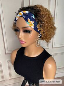 Deep Wave Headband Wig 1B27 Color Pixie Cut Wig Short Short Human Hair For Daily Use Ombre Color - S1/27 - View 4