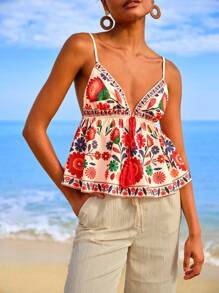 Travachic Regata Estampada Floral Tecida, Moda para o Verão