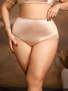 PinupGlam Große Größen Satin Spitzen Höschen, bequem und dehnbar