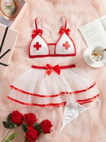 Fantasy Costume 4pcs Sexy Women's Nurse Roleplay Costume Set