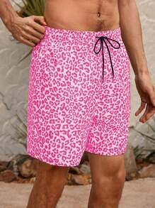 Manfinity VDAYZ 男士豹纹休闲沙滩短裤