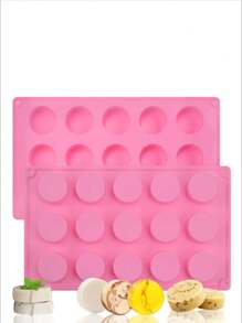 1pc Cylinder Silicone Soap Mold, 15 Cavity Round Silicone Molds For Handmade Soap, Lotion Bars, Bath Bombs, - Pink - View 7