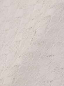 Chiquease Abito elegante da donna con colore unito, senza spalline, con inserti in pizzo e orlo a contrasto e con taglio a righe - Bianco - Visualizzare 5