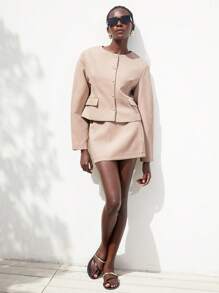 Femmeiva Women Two Pieces Outfits For Daily Wear Fall Cloth For Women - Apricot - View 5